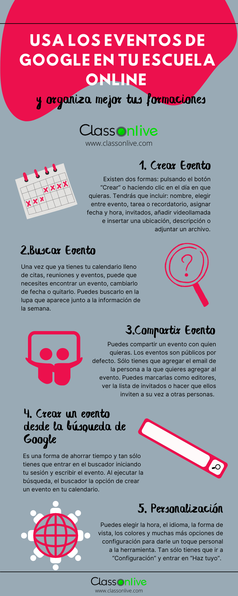 Usa los Eventos de Google en tu Escuela Online y organiza mejor tus formaciones